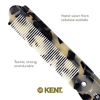 Kent 82T Handmade Folding Pocket Comb For Men Fine Tooth Hair Comb Straightener For Everyday Grooming Styling Hair Beard Or Mu