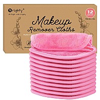 Orighty Makeup Remover Cloths 12 Pack Makeup Removal Face Cleansing Cloth Reusable Makeup Remover Pads Remove Instantly Dirt W