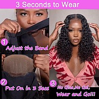 Wear And Go Glueless Wigs Human Hair Pre Plucked Pre Cut 4X4 Lace Front Wigs For Black Women Glueless Water Wave 180 Density Cu