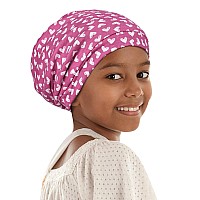 Kids Sleep Cap For Girls Doublelayered Night Hat Slouchy Beanie Dark Pink