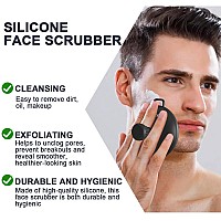 Pack Of 2 Hoocen Silicone Face Scrubber For Men Valentines Day Gifts For Him Mens Gifts Waterproof Soft Face Wash Brushes For