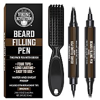 Viking Revolution Beard Pen 2 Pack Brown Beard Pencil Filler For Men Lapiz Para Barba De Hombre Beard Filler For Men Water