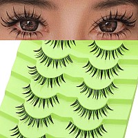 Outopen 7 Pairs Manga Lashes With Clear Band Japanese Anime Cosplay Eyelashes Spiky Wet Look Lashes 12Mm Asian False Eyelashes C