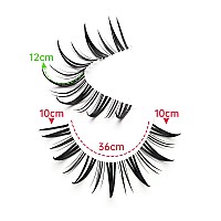 Outopen 7 Pairs Manga Lashes With Clear Band Japanese Anime Cosplay Eyelashes Spiky Wet Look Lashes 12Mm Asian False Eyelashes C