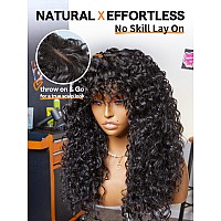 Gorgius Shaggy Haircuts Natural Black Curly Wig With Bangs Crafted With Stylearchive Technology Premium Fiber Remy Human Hai