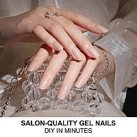 Danni Toni Semi Cured Gel Nail Strips Sparkles Glitz Nude Gel Nail Stickers Glossy Nail Polish Wraps 28 Stickers