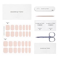 Danni Toni Semi Cured Gel Nail Strips Sparkles Glitz Nude Gel Nail Stickers Glossy Nail Polish Wraps 28 Stickers