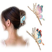 Colorful Nonslip Metal Hair Claw Clips For Women Sparkly Butterfly Claws With Strong Hold Cute Headwear Gifts