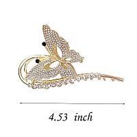 Diamond Nonslip Metal Hair Claws With Sparkly Pearls Big Cute Butterfly Headwear Gifts For Women Set Of 2