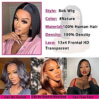 Sakalaka Bob Lace Front Wigs Human Hair Yaki Straight Human Hair Wig 180 Density Short Bob Wig Human Hair For Women 13X4 Lace F