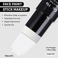 Go Ho White Face Painteasily Washable Formula Face Paint Sticknontoxic Fullcoverage Cream To Powder White Face Body Paint Fo