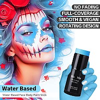 Go Ho Light Blue Face Body Paint Stickwater Based Washable Pale Blue Face Paint Stickfullcoverage Cream Blue Body Paint For A