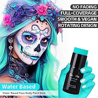 Go Ho Teal Face Body Paint Stickwater Based Washable Teal Face Paint Sticknontoxic Fullcoverage Cream Teal Body Paint For Ad