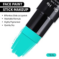 Go Ho Teal Face Body Paint Stickwater Based Washable Teal Face Paint Sticknontoxic Fullcoverage Cream Teal Body Paint For Ad