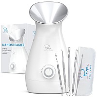 Nanosteamer Large 3In1 Nano Ionic Facial Steamer With Precise Temp Control Humidifier Unclogs Pores Blackheads Spa Qua