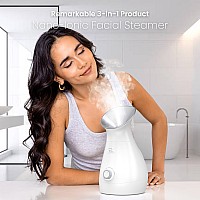 Nanosteamer Large 3In1 Nano Ionic Facial Steamer With Precise Temp Control Humidifier Unclogs Pores Blackheads Spa Qua