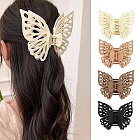 43 Inch Matte Medium And Big Butterfly Claw Hair Clips For Womens Thick Hair 4Pcs