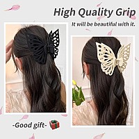 Wachll Butterfly Claw Clips For Womens Hair Matte Medium And Big Cute Clips For Thick Hair 4Pcs