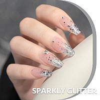 Gaoy Glitter Gel Nail Polish 16Ml Silver Sparkly Gel Polish Diamond Shiny Glitter Uv Gel For Nail Art Soak Off Nail Polish Ho