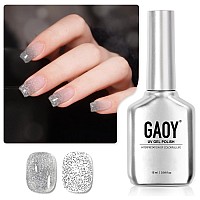 Gaoy Glitter Gel Nail Polish 16Ml Silver Reflective Gel Polish Sparkle Diamond Flash Soak Off Uv Gel For Nail Art 1202