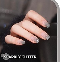 Gaoy Glitter Gel Nail Polish 16Ml Silver Reflective Gel Polish Sparkle Diamond Flash Soak Off Uv Gel For Nail Art 1202