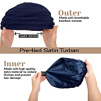 Caplord Turban Men Silk Turban Satin Lined Turban Head Wrap Men Pretied Skull Cap For Men And Women Sleeping Bonnet Halo Turban