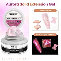 Mizhse Solid Builder Gel For Nails Mermaid Pearl 1Oz Hard Gel Builder Non Sticky Nail Extension Gel Long Lasting Modeling Gel B