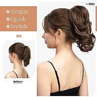 Cjl Hair Claw Clip Short Ponytail Hair Extensions Bendable Metals Messy Bun Hair Piece Wavy Curly Fake Hairpieces Black Brown