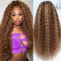 Blomas Highlight Ombre 13X6 Lace Front Wig Human Hair Pre Plucked Hd Transparent 427 Honey Lace Frontal Wigs With Baby Hair 200