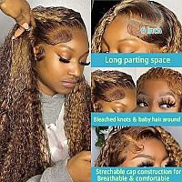 Blomas Highlight Ombre 13X6 Lace Front Wig Human Hair Pre Plucked Hd Transparent 427 Honey Lace Frontal Wigs With Baby Hair 200