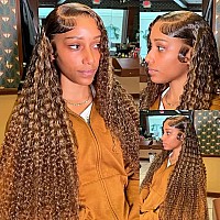 Blomas Highlight Ombre 13X6 Lace Front Wig Human Hair Pre Plucked Hd Transparent 427 Honey Lace Frontal Wigs With Baby Hair 200