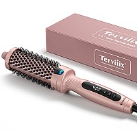 Terviiix Thermal Brush Get Blowout Look, Quick Heating Hot Brush, Ceramic Tourmaline Ionic Curling Brush, Heated Curling Iron, Digital Display 9 Temperatures Curling Wand, Dual Voltage, 1.5 Inch