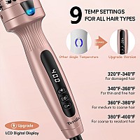 Terviiix Thermal Brush Get Blowout Look, Quick Heating Hot Brush, Ceramic Tourmaline Ionic Curling Brush, Heated Curling Iron, Digital Display 9 Temperatures Curling Wand, Dual Voltage, 1.5 Inch