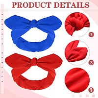 2 Pcs Halloween Retro Headbands Woman Headbands With Bows Cotton Handmade Hairbands Vintage Wire Headband Rabbit Ear Bow Hair Ba