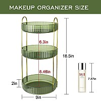 Laiwoo 360 Rotating Makeup Organizer Highcapacity Perfume Skincare Organizers Cosmetic Dresser Storage Bathroom Countertop Org