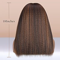 Wignee Kinky Curly Headband Wigs For Women Yaki Straight Wigs With Black Headband For Black Women 2A30 Highlights 18 Inch