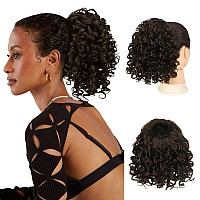 Peacoco Curly Ponytail Extension Drawstring Ponytails For Black Women Synthetic Curly Drawstring Ponytail With 2 Clips On Ponyta