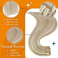 Easyouth Clip In Hair Extensions Real Human Hair Highlight Clip In Hair Extensions Ash Blonde Mix Bleach Blonde Clip In Extensio