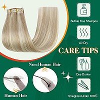 Easyouth Clip In Hair Extensions Real Human Hair Highlight Clip In Hair Extensions Ash Blonde Mix Bleach Blonde Clip In Extensio