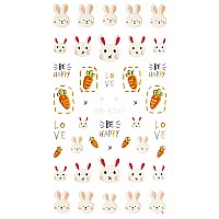 Haiidoak Bunny And Floral 5D Embossed Nail Art Stickers Colorful Flower And Bunny Nail Decals Nail Art Design Selfadhesive Nai