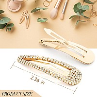 Kanprincess Hair Clip 2Pcs 24Inch Rhinestone Hair Clips Gold Hair Clips Rhinestone Hair Accessories Hair Barrettes For Wome