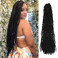 Paraglame Soft Locs 28 Inch New Faux Locs Crochet Hair 7 Packs Pre Looped Crochet Locs Synthetic Hair Natural Black For Women28