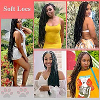 Paraglame Soft Locs 28 Inch New Faux Locs Crochet Hair 7 Packs Pre Looped Crochet Locs Synthetic Hair Natural Black For Women28