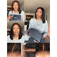 Nadula Bye Bye Knots Glueless Yaki Straight Bob 7X5 Lace Front Wigs Human Hair Pre Plucked Invisible Knots Pre Everything 3S Rea