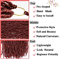 Paraglame 7 Packs Ginger Soft Locs 28 Inch New Faux Locs Crochet Hair 350 Color Prelooped Curly Wavy Soft Locs New Goddess Fau