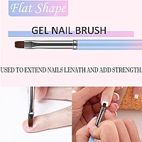 Jassins Nail Art Clean Up Brushes 3 Pcs Flatovalfine Angled Gel Nail Brushesfor Nail Art Design Painting Diy And Cleaning Po