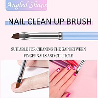 Jassins Nail Art Clean Up Brushes 3 Pcs Flatovalfine Angled Gel Nail Brushesfor Nail Art Design Painting Diy And Cleaning Po