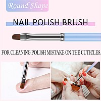 Jassins Nail Art Clean Up Brushes 3 Pcs Flatovalfine Angled Gel Nail Brushesfor Nail Art Design Painting Diy And Cleaning Po