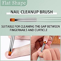 Jassins Nail Art Clean Up Brushes 4 Pcs Gel Nail Brushesfor Nail Art Design Painting Diy And Cleaning Polish Mistake On The Cu