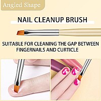 Jassins Nail Art Clean Up Brushes 4 Pcs Gel Nail Brushesfor Nail Art Design Painting Diy And Cleaning Polish Mistake On The Cu